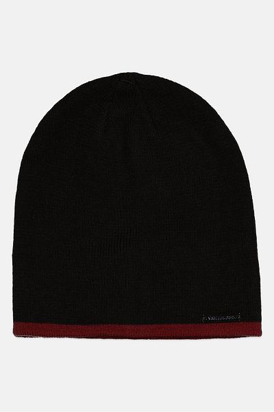 VAN HEUSEN Men Knitted Beanie, Black