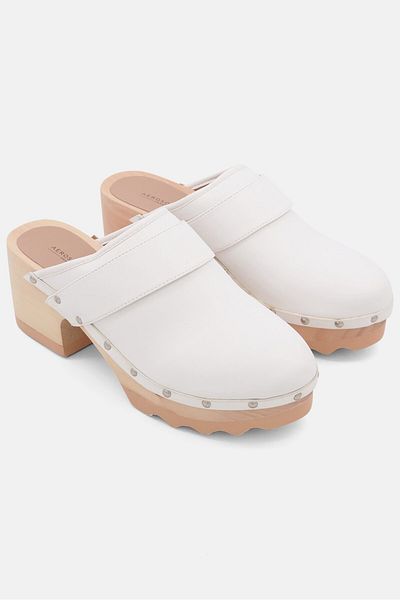 Aerosoles Women Slip On Leather Clogs, White