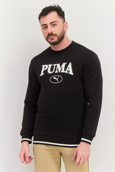 Puma سويت شيرت رياضي رجالي بأكمام طويلة، أسود