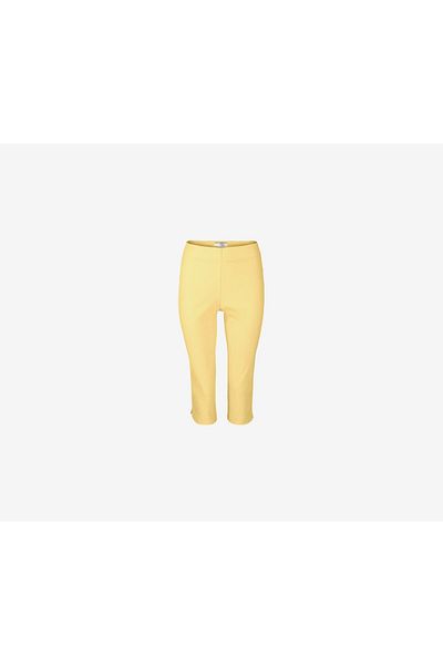 Tchibo Women Regular Fit Plain Capri Pants, Yellow
