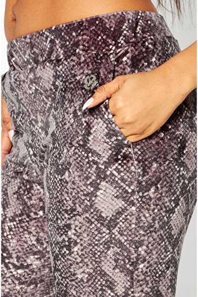 Michael Kors Women High Rise Allover Print Pant, Black Combo