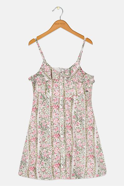 Pepe Jeans Kids Girl Allover Print Dress, White Combo
