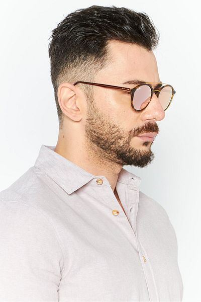 Ray-Ban Men 0rb4266 Round Sunglasses, Brown