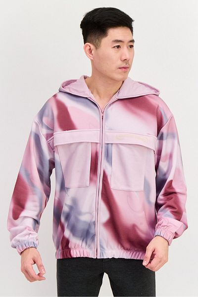 Asos Design Men Long Sleeve Tie Dye Print Hoodies, Pink