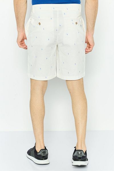 TailorByrd Men All Over Print Chino Shorts, White