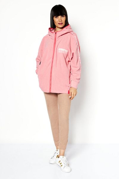 Aape By A Bathing Ape Women Hooded Long Sleeve Brand Logo Sweatshirt, Pink