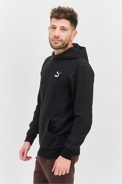 Puma Men Sportswear Fit Long Sleeve Training Sweatshirts, Heather Black