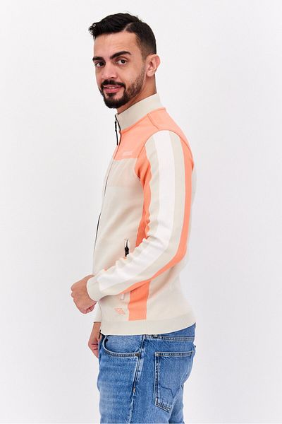 freesoul Men Mock Neck Brand Logo Long Sleeves Sweatshirt, Coral