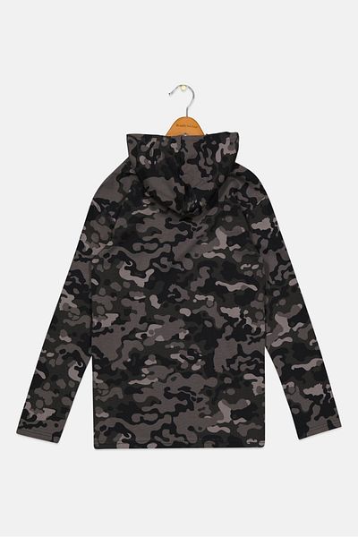 Puma Kids Boy Sportswear Fit Camouflage Sweatshirt, Black