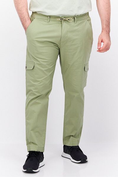 Sorbino Men Regular Fit Solid Cargo Pants, Light Olive