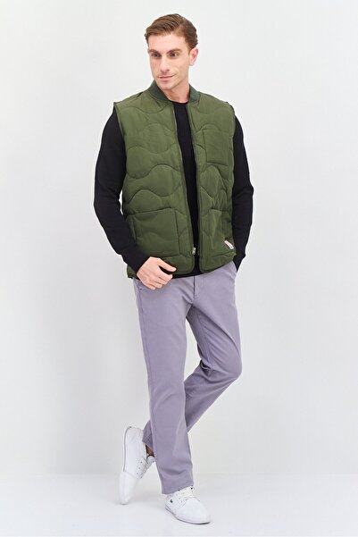 WRANGLER Men Solid Padded Vest, Hunter Green
