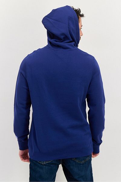 Hurley Men Hooded Brand Logo Fleece Sweatshirt, Navy Blue