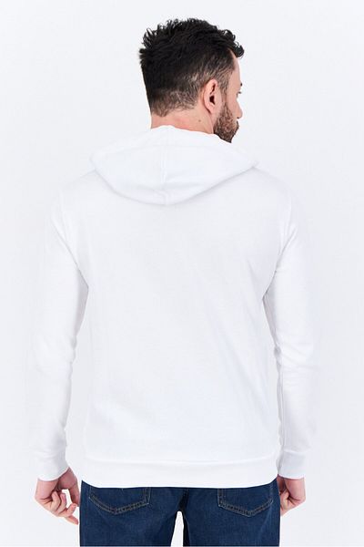 GAZZARRİNİ Men Brand Logo Long Sleeves Hoodie, White