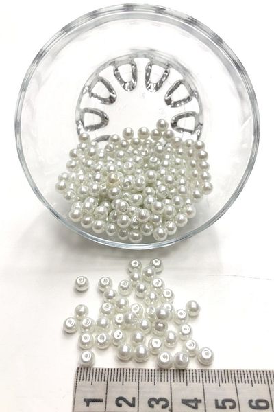 Hayalperest boncuk White Glass Pearl Beads 4 Mm 50 gr