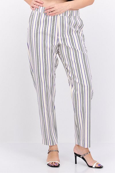 Scotch & Soda Women Regular Fit Stripe Lowry Slim Leg Pants, Beige