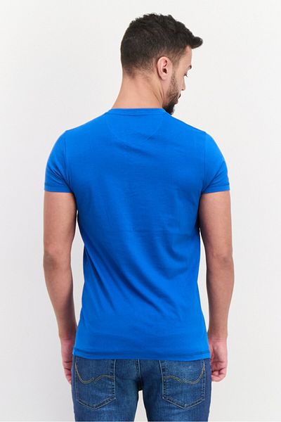 Canadian Peak Men V Neck Short Sleeves Embroidered T-Shirts, Royal Blue