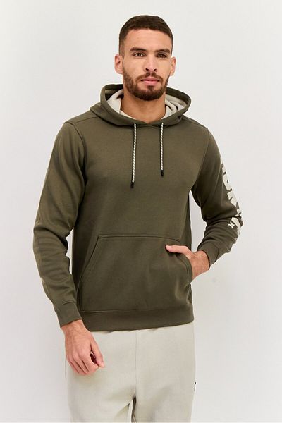 Hurley Men Sportwear Fit Brand Logo Outdoor Hoodies, Olive