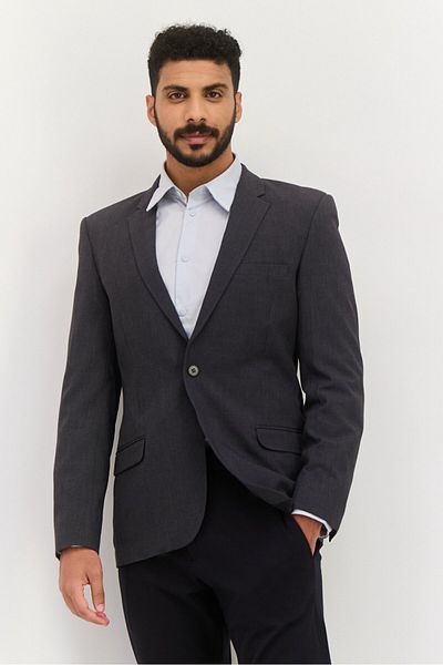 Asos Design Men Regular Fit Plain Semi-formal Suit Jacket, Grey