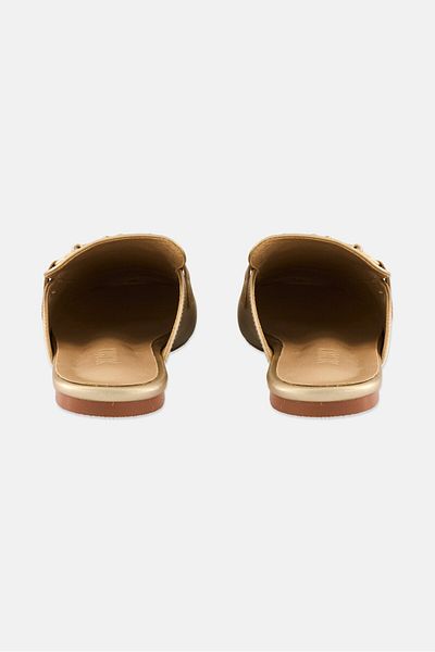 XOXO Women Slip On Metallic Mules, Gold