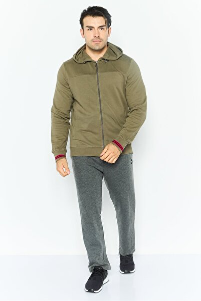Geox Men Hooded Solid Long Sleeves Sweatshirt, Olive