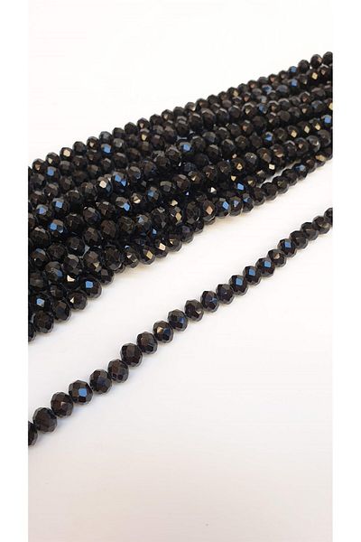 Hayalperest boncuk Black Plated Crystal Beads 8 mm