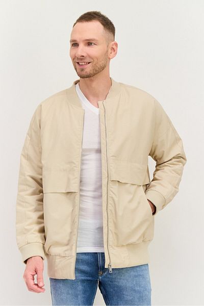 Esprit Men Solid Soft Shell Jacket, Beige