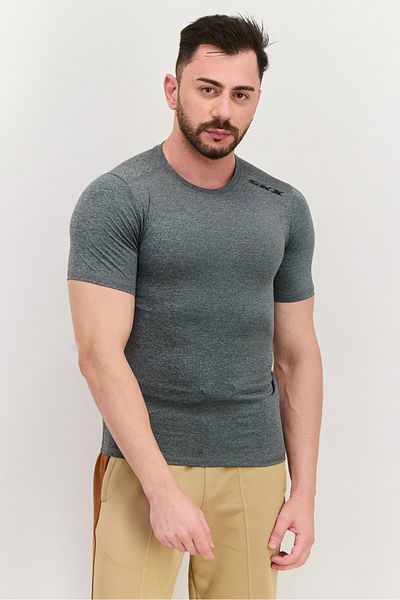 SKECHERS Men Sportswear Fit Short Sleeves Training T-shirt, Grey Combo