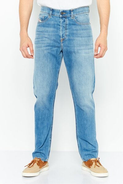 Diesel بنطلون جينز رجالي بقصة عادية 2005 D - فينينج قابل للتمدد، أزرق فاتح متوسط