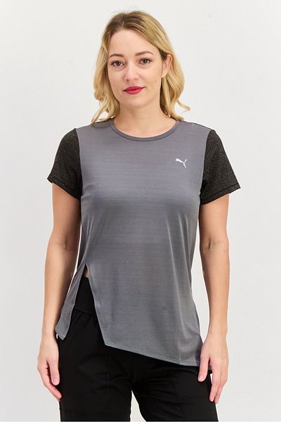 Puma Women Regular Fit Short Sleeve Running Top, Grey