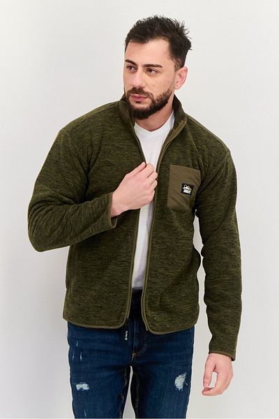 Hurley Men Mock Neck Heather Long Sleeve Sweatshirt, Olive