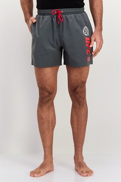 UFC Men Graphic Print Board Short, Grey Combo