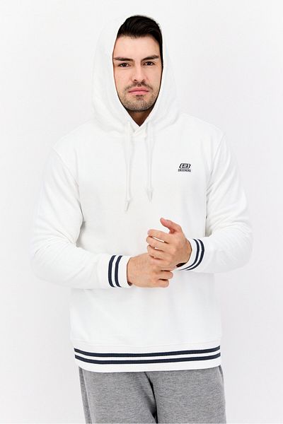 SKECHERS Men Sportswear Fit Long Sleeve Outdoor Sweatshirt, White