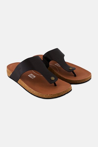 Fitflop صندل جلدي معدني للرجال من Iqushion، بني شوكولاتة