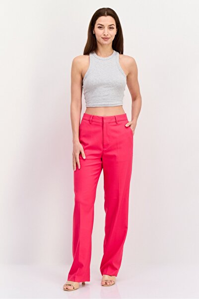 Scotch & Soda Women Regular Fit Solid Straight Leg Pants, Pink