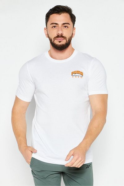 Puma Men Sportswear Fit Training Short Sleeve T-shirt, White