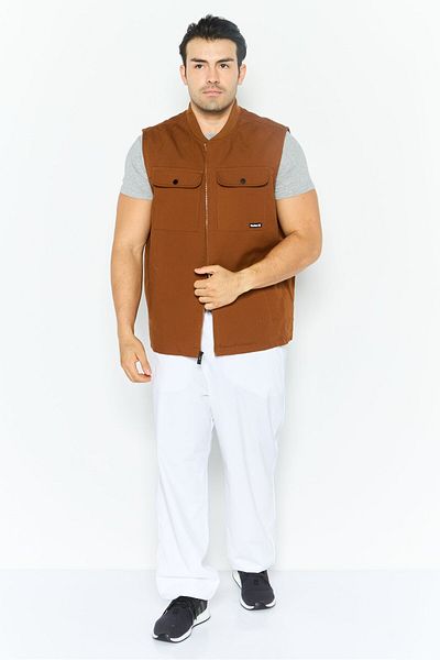 Hurley Men Sportswear Fit Sleeveless Outdoor Jacket Vest, Brown
