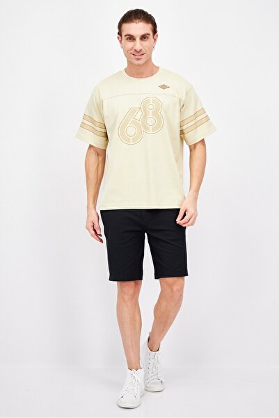 Esprit Men Crew Neck Short Sleeves Graphic T-Shirt, Beige