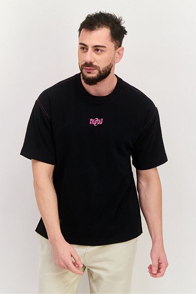 Esprit Men Crew Neck Graphic Print Short Sleeves T-shirt, Black