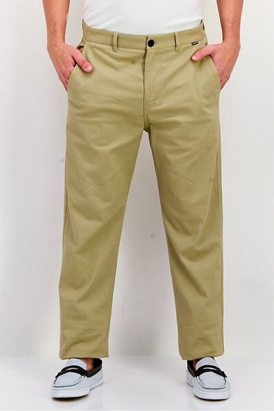 Hurley Men Slim Fit Solid Chino Pants, Dark Beige