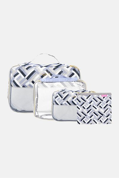 ISAAC MIZRAHI 4 Pieces Travel Packing Set, Grey Combo