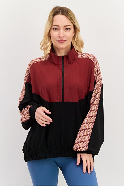 Hurley سترة رياضية نسائية مناسبة للتدريب، لون عنابي