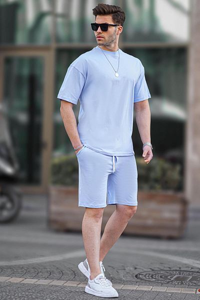 Madmext Babyblaues Basic-Shorts-Set für Herren 6377