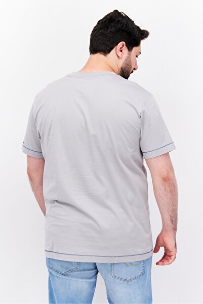 Esprit Men Crew Neck Short Sleeves Plain T-Shirt, Grey