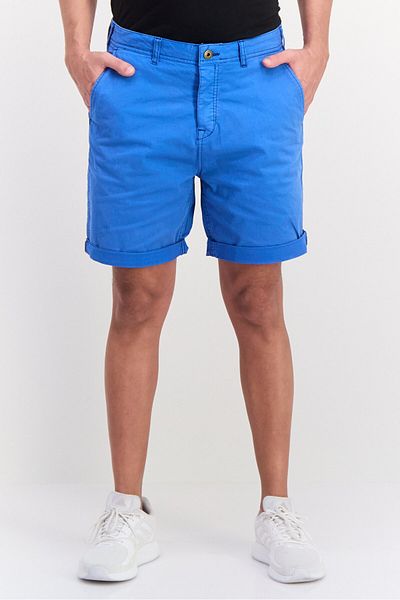 Scotch & Soda Men Solid Chino Shorts, Blue