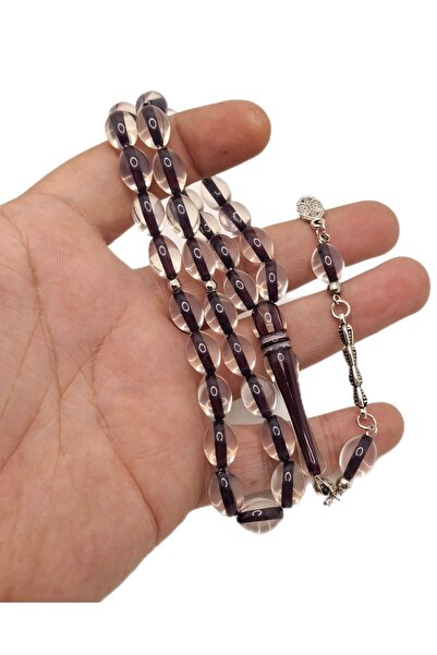 Han Ticarethane Transparent Color Beanie Cut Powdered Amber Rosary