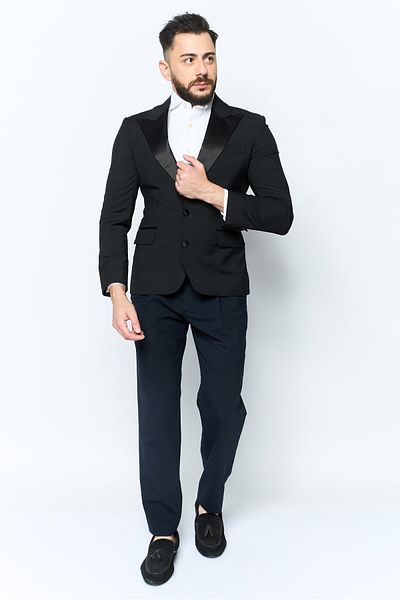 Asos Design Men Regular Fit Plaid Semi-formal Blazer, Black