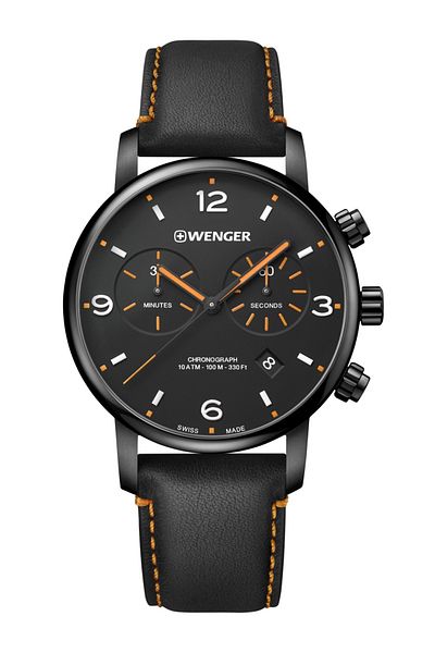Wenger Mens Watch 01.1743.114, Quartz, 44mm, 10atm