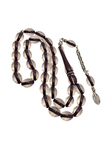 Han Ticarethane Transparent Color Beanie Cut Powdered Amber Rosary