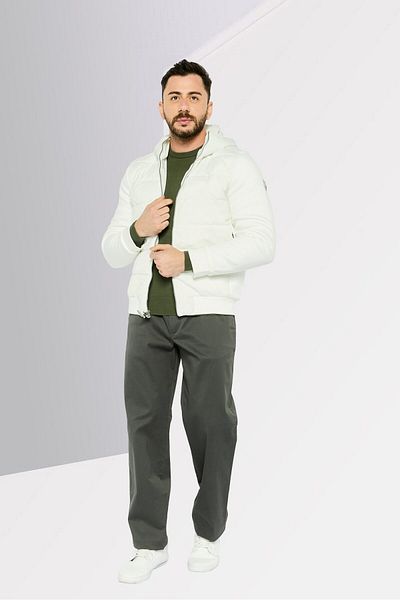 Michael Kors Men Brand Logo Hooded Puffer Jacket, White