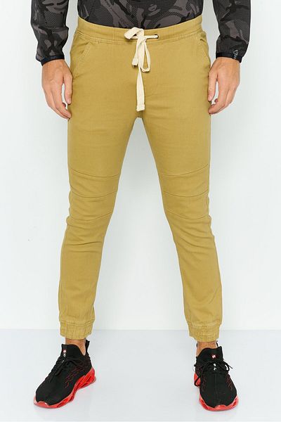Company Eighty One Men Regular Fit Plain Jogger Pant, Khaki